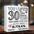 thumbnail image 3 of Zomyto 7"x7" 30th Birthday Wood Block Signs,You Have Been Loved for 30 Years Wooden Box Sign,Rustic Birthday Gift Sign Decor for Women, 3 of 7