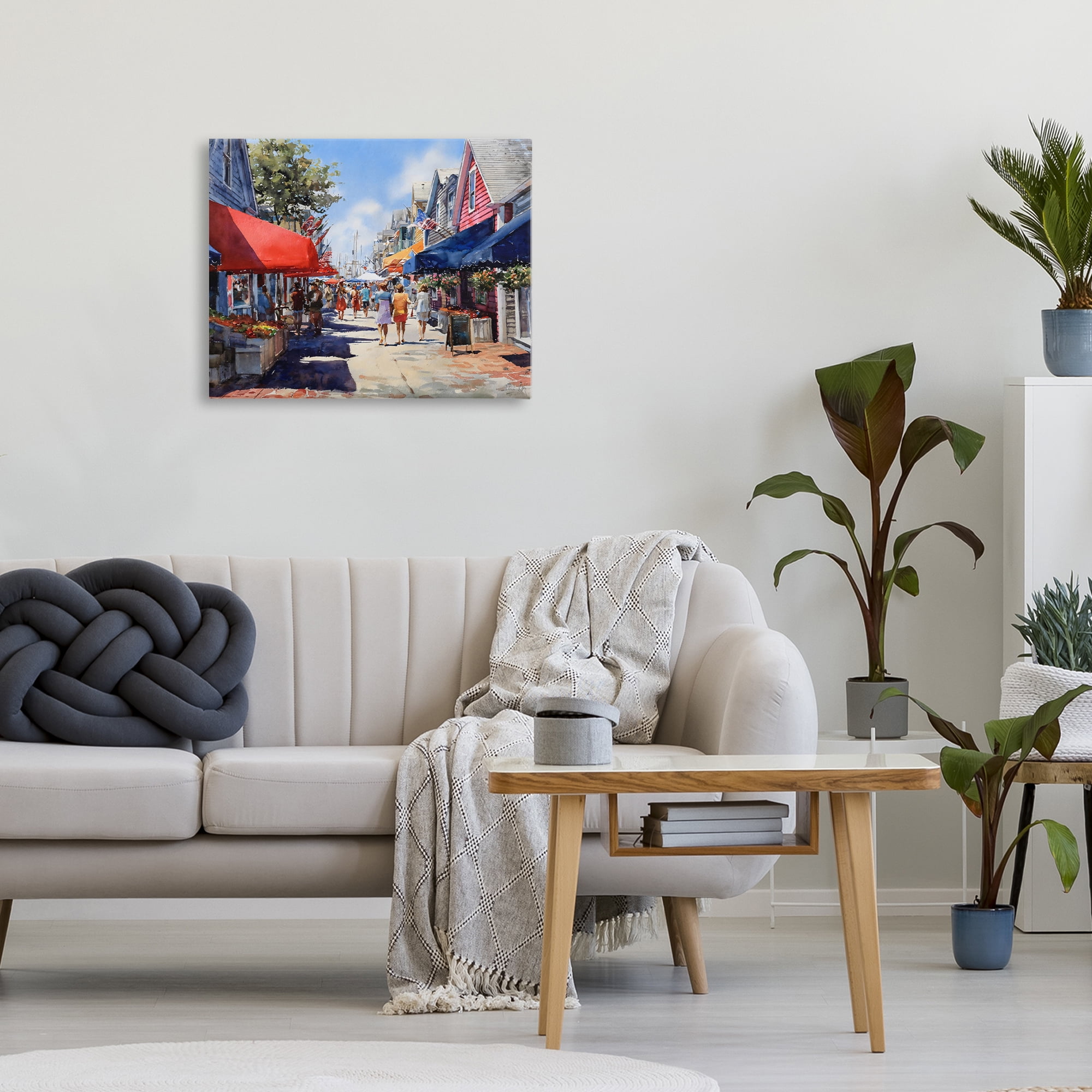 Stupell Industries American Coastal Town Stroll Canvas Wall Art, design by Franklyn Gregory