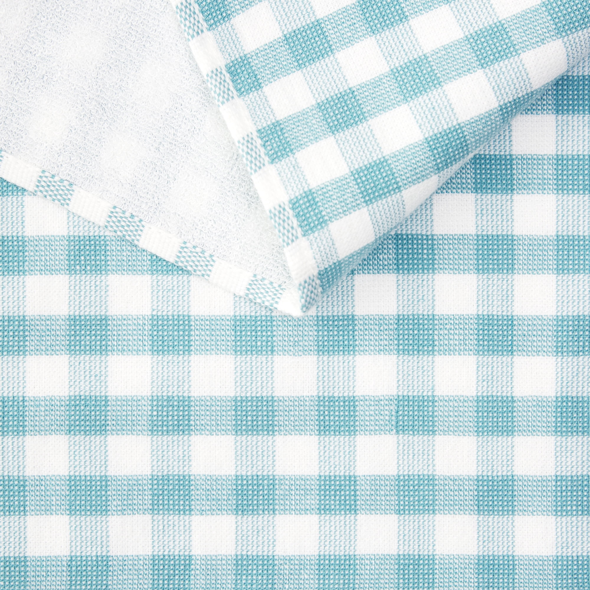 Torchon de cuisine Hometrends en vichy teint en fil, 1 pièce, 100 % coton, motif aquarelle, 40,6 x 66 cm