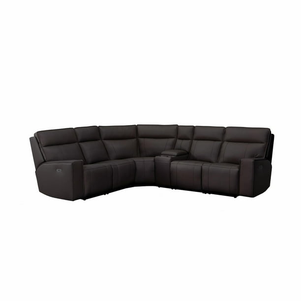 Abbyson Kane 6 Piece Leather Power Reclining Sectional Sofa Com Abbyson Kane 6 Piece Leather Power, Kanes Leather Sofa
