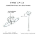 thumbnail image 6 of Rosec Jewels Certified Moissanite Solitaire Engagement Ring 2 Carat - 8 mm Round Moissanite Ring (D-VS1 Quality), with Jewelry Box, 14K White Gold, US 3.00, 6 of 7