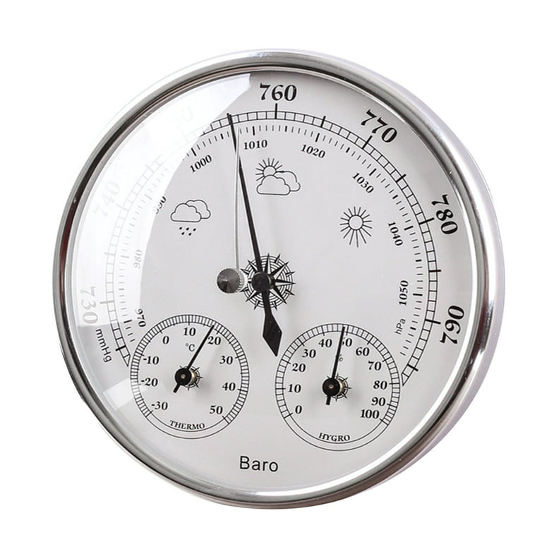 OOKWE 3 in 1 Thermometer Hygrometer Barometer Wall Hanging Air Pressure  Gauge Meter Weather Forecast Indoor Outdoor 