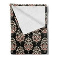 thumbnail image 2 of Damask Soft Flannel Fleece Throw Blanket, Traditional Old Fashioned Abstract Motifs Floral Medieval Fashion Victorian, Cozy Plush for Indoor and Outdoor Use, 50" x 70", Black Cream Ruby, by Ambesonne, 2 of 5