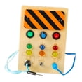 thumbnail image 2 of Tablero de actividades de madera con luz LED, juguetes educativos de viaje, juguete sensorial con interruptor. A, 2 of 9