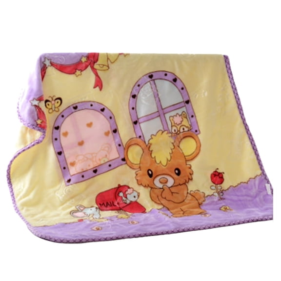 Throw Blanket Baby Soft Warm Nap Blanket Cartoon Coral velvet Thin Blanket for Bed Couch Chair Baby Crib Living Room