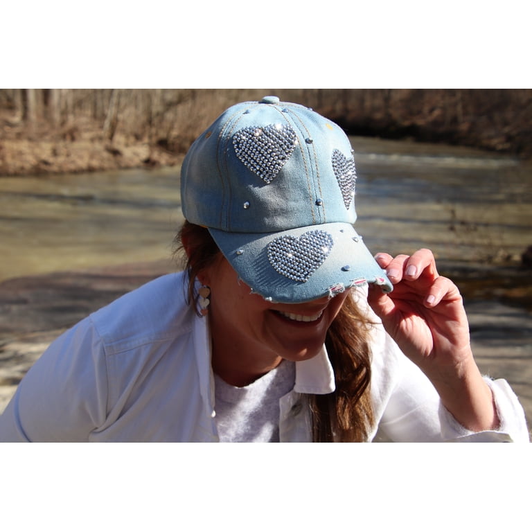 Popfizzy Womens Bling Cap, Rhinestone Baseball Cap, Girls  display picture 2
