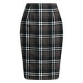 thumbnail image 2 of qolati Skirts for Women 2024 Trendy High Waist Plaid Skirt Elegant Bodycon Pencil Wool Mini Skirts, 2 of 5