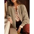 thumbnail image 6 of Gynyvoja Long Sleeve Crewneck Button Down Womens Sweaters Spring Open Front Chunky Cardigan for Women Khaki XL, 6 of 9