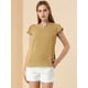 thumbnail image 2 of Camiseta Manga Tulipán Cuello En V Básico Para Mujer Caqui L, 2 of 6