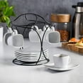thumbnail image 6 of Gibson Home Gracious Dining Espresso Saucer & Cup Set w/ Stand, 13 Pieces, 6 of 7