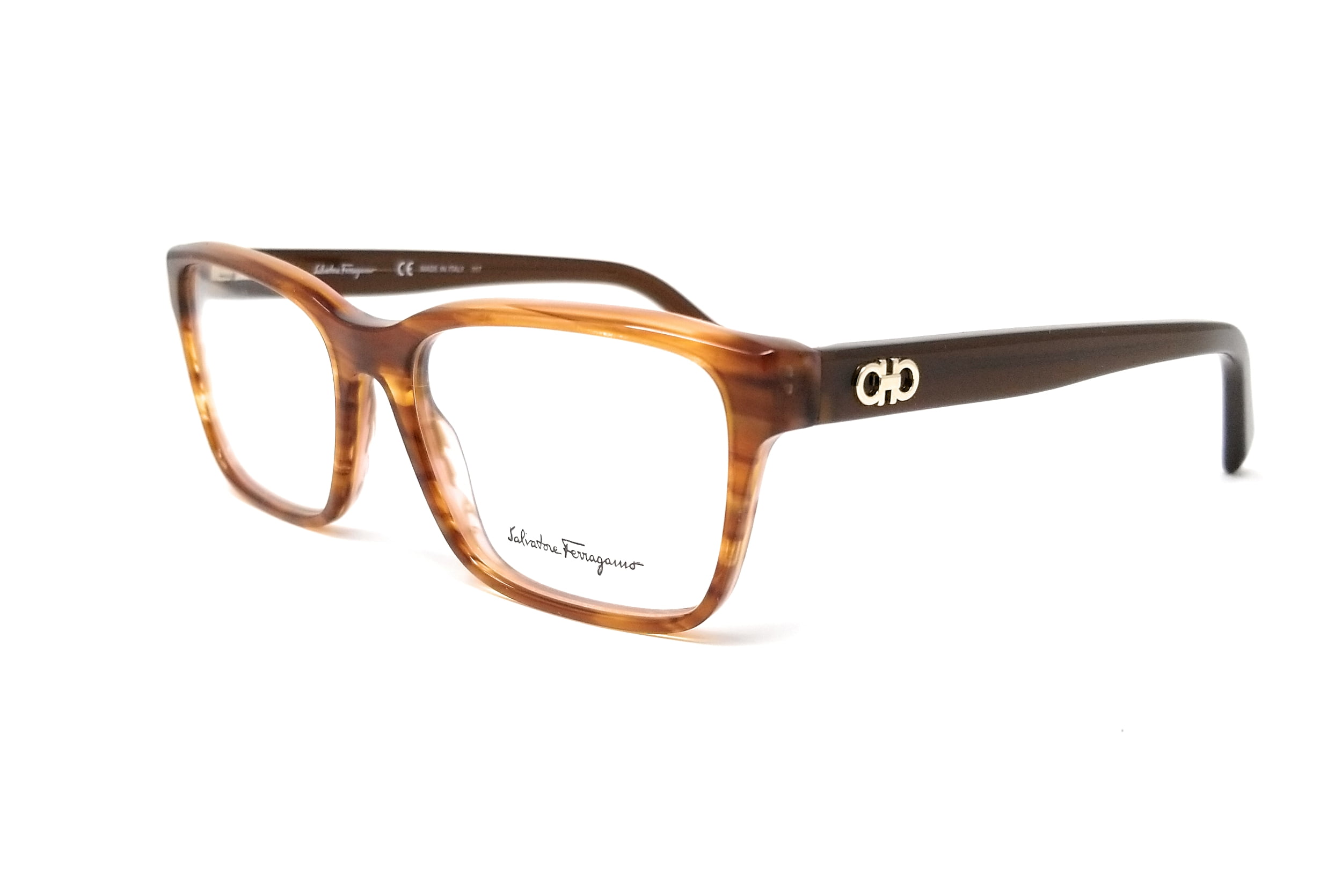 Salvatore Ferragamo Eyeglasses SF2790 216 Striped Brown Rectangle ...