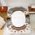 thumbnail image 5 of Feelyou Wildlife Bear Animal Bed Sheets, Western Boho Aztec King Sheets, Brown Green Abstract Sheet Set, Luxury Bedroom Decor, 4-Piece, 5 of 7