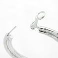 thumbnail image 3 of Textured Twisted Hoop Earrings - Silver Tone 1.5 Inch Classic Fashion Hoops Jewelry Silver, 3 of 7