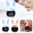 thumbnail image 3 of Cute Bunny Digital Alarm Clock For Kids Control And Rechargeable Sleep Trainer Clock For Boys Girls Bedroom, 3 of 7