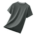 thumbnail image 2 of Qgtaibl Breathable T-Shirt for Men Solid Crewneck Short Sleeve Athletic Tee Quick Dry Performance Workout Shirt Summer Tops Dark Gray,XL, 2 of 9