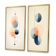 thumbnail image 3 of Designart "Vintage Circular Geometrics Future Omens II" Modern Geometric Framed Wall Art Set Of 2 - Modern Blue Framed Canvas Set For Living Room Decor, 3 of 6