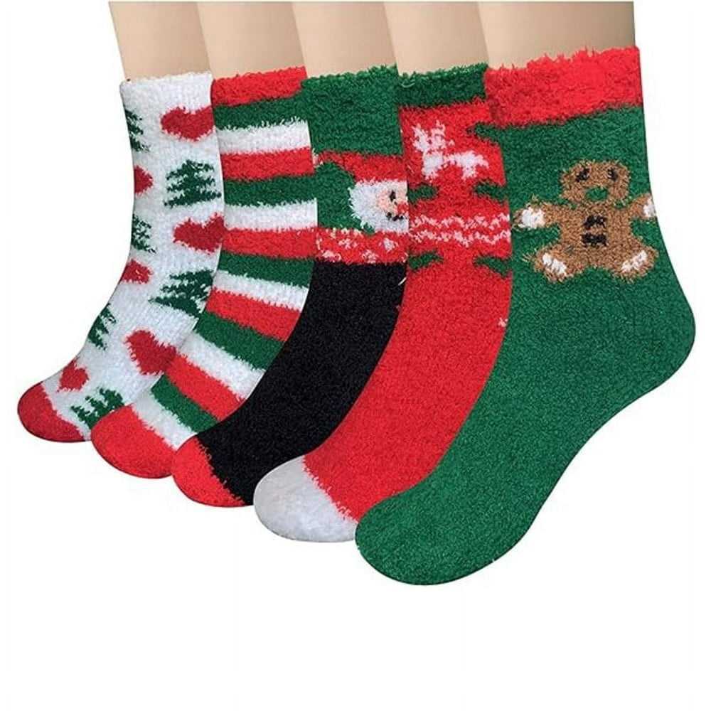 Chaussettes Douillettes Femme Lot De 5 Paires - Semelle Antidérapante - Chaussettes Chaudes D'Hiver Pour L'Intérieur - Taille 34-41 - 4