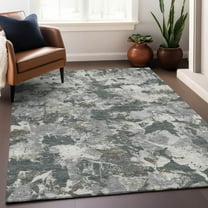 Addison Rugs Chantille Indoor/Outdoor Transitional Floral Charcoal Washable Rectangle Rug, 8' x 10'