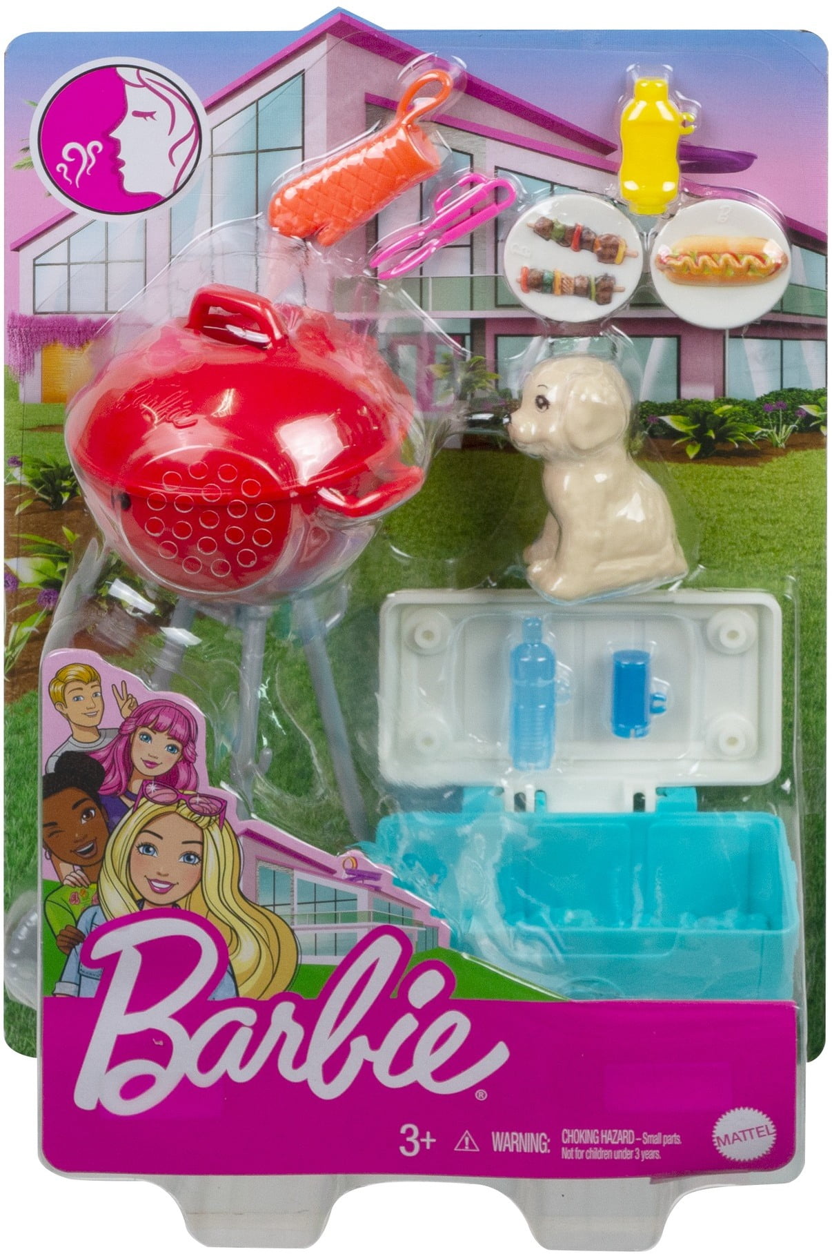 meloen vlees bom Barbie Mini Playset with Themed Accessories and Pet, BBQ Theme with Scented  Grill, Gift for 3 to 7 Year Olds - Walmart.com