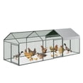 thumbnail image 1 of DSstyles Large Metal Chicken Coop with 3 Loackable Doors, Chicken Run Outdoor with Waterproof & Anti-UV Cover for Raising Hens Ducks Geese Rabbit, for Backyard & Farm, Grey, 1 of 8