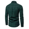 thumbnail image 3 of IROINNID Plain Long Sleeve Shirts for Men Casual New Shirt Plus Plaid Business Turndown Collar Blouse & Shirt Deals,Green, 3 of 3