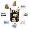 thumbnail image 6 of Haiem Cat Skulls And Flowers Leather Dirty Clothes Laundry Basket,Sturdy & Waterproof,Collapsible Round Design For Efficient Space Management,Multi-Purpose Storage Basket, 6 of 8
