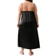 thumbnail image 3 of Agnes Orinda Tallas Grandes Vestidos de Noche para el Día de la Madre para Mujeres, Pijamas de Satén con Escote en V, Vestido Sin Mangas, Ropa de Dormir 4X Negro, 3 of 6