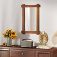 thumbnail image 2 of Costway 30 x 20 Inch Shatterproof Wall Mirror with Acacia Wood Frame & Vintage Rivet Design, 2 of 10