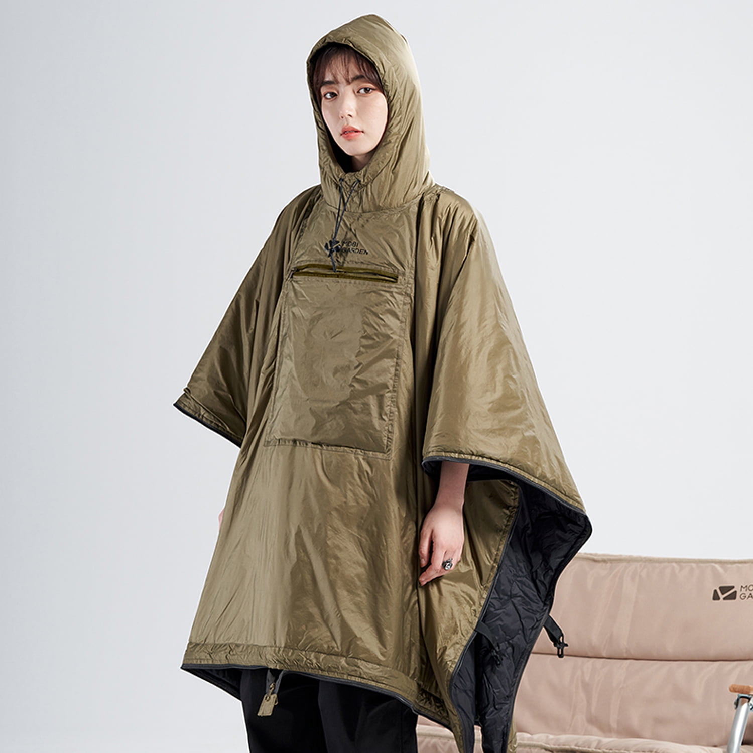Mobi Garden, Poncho Sleeping Bag, Wearable Hooded Thermal Cape, Outdoor Warm Hooded Camping Quilt,  3 in 1 Sleeping Bag, 20D Ultralight Waterproof Fabric, For Home/Office/Camping/Traveling