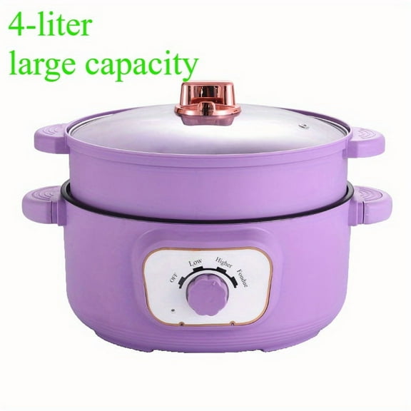 1.06gal Electric Hot Pot - Non-Stick Multi-Cooker for Shabu Shabu, Frying, Pasta - Dual Power, Large Capacity - Perfect for Parties & Gatherings (US Plug)