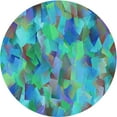 thumbnail image 1 of Ahgly Company Machine Washable Indoor Round Transitional Dark Turquoise Green Area Rugs, 7' Round, 1 of 7