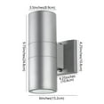 thumbnail image 3 of JONATHAN Y Duo 6" 2-Light Modern Midcentury Cylinder Outdoor Metal/Glass Integrated LED Sconce with Uplight, Silver, 3 of 9