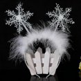 thumbnail image 5 of piezas de adornos navideños, tocado navideño, diadema de copo de nieve, suministros para fiestas navideñas para niños, color blanco, 5 of 5