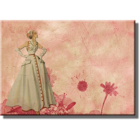 Vintage Fashion Picture on Stretched Canvas, Wall Art D?cor, Ready to Hang