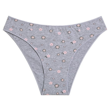 XMMSWDLA Womens Underwear Cotton Bikini Panties Lace Soft Hipster Panty Ladies Stretch Full Briefs Gray L Underwear Women