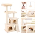 thumbnail image 3 of Multilevel Luxury Cat Tree Tower 50 Inches With 2 Condos, Spacious Perches, Scratching Post, Dangling Balls And Ramp, 3 of 6