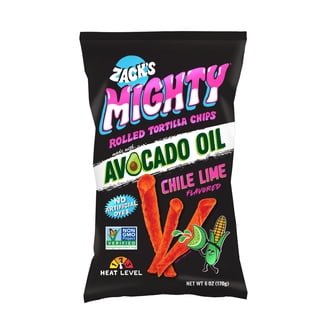 Zack's Mighty Chile Lime Rolled Tortilla Chips, 7 oz Film Bag, No