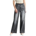 thumbnail image 2 of WTOBBY Women's Wide Leg Jeans, High Waist Straight Leg Stretch Denim Pants with Multiple Pockets, Comfortable and Casual Trousers for Everyday Outfits,Gray XL, 2 of 5