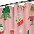 thumbnail image 3 of Pink Christmas Santa Pattern Shower Curtain 72"x84" ,Bathroom Decorative Shower Curtains Set with 12 Hooks,Modern Waterproof Washable Shower Curtain, 3 of 6