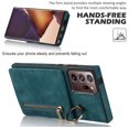 thumbnail image 6 of Nalacover for Samsung Note 20 Ultra, Wallet RFID Credit Card Holder and Zipper Pocket,Drop Protection Flip Cover Ring Holder Kickstand Double Magnetic Clasp for Samsung Galaxy Note 20 Ultra, Blue, 6 of 12
