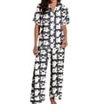 thumbnail image 5 of SAZBJOJN Halloween Pajamas Women Halloween Printed Pajama Set 2 Piece Long Sleeve Top & Pants Soft Sleepwear Loungewear Cute Pattern PJs for Halloween Party Nightwear White S, 5 of 5