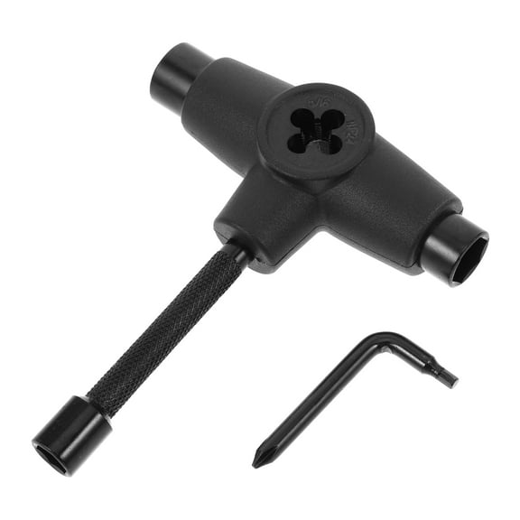 LOLIPPYY Compact Skateboard T-Tool Set, Black Rust-Resistant Wrench for Bearings, Screws, and Hardware Maintenance