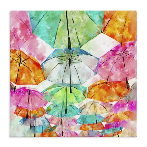 Stupell Industries Contemporary Modern Bold Varied Umbrellas Canvas Art, 24 x 24, by Ziwei Li