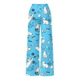 thumbnail image 5 of DHFJKG Womens Pajamas Pants Loungewear Cute Cat Print Loose Fit Straight Leg Elastic Waist Casual Pants Homewear Stylish Trousers, 5 of 5