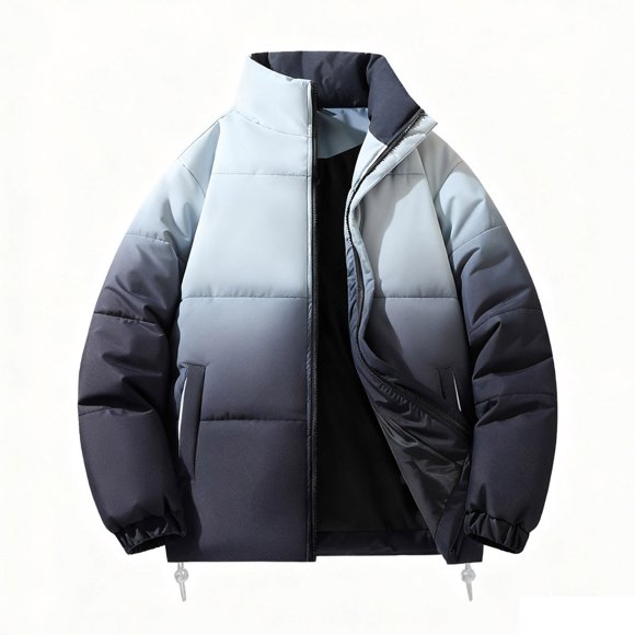 Kalauyu Mens Winter Padded Jackets Full Zipper Windproof Jacket Coat