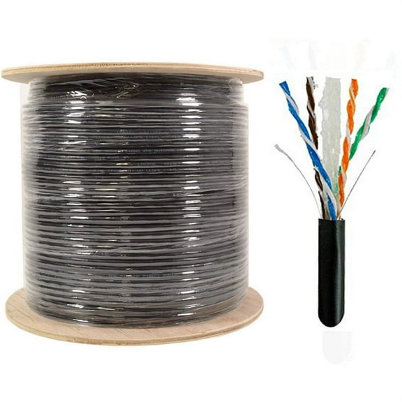 Cat6 1000FT UTP Ethernet Cable Outdoor Direct Burial Gel Flood 23AWG Bare Copper