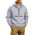 thumbnail image 2 of LYSMORA Men's Raglan Sleeve Quarter Zip Anorak Jacket Stand Collar Zip Pocket Windbreaker for Camping Hiking Travel Outdoor Daily Wear, 2 of 8