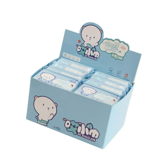 Lipstore 24 Pieces Mini Wet Wipes Accessories Flushable Daily Use Supplies Face Wipes