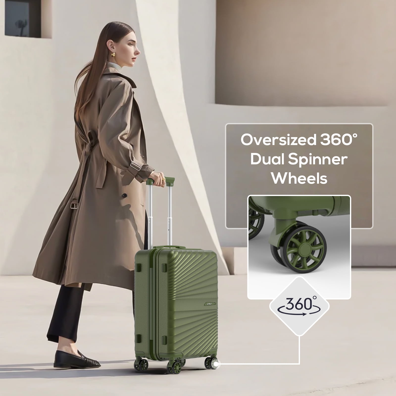 Joyway 6 Piece Hardshell Luggage Set with Spinner Wheels TSA Lock and Scratch-Resistant Finish Durable Lightweight Suitcases