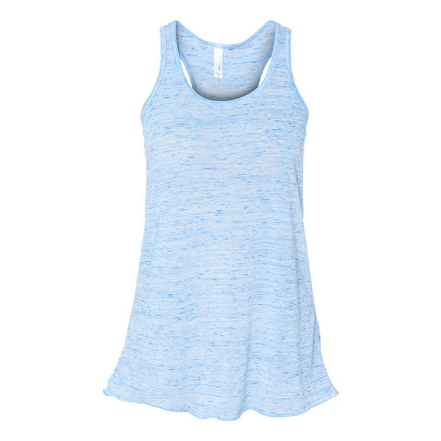 Bella Ladies Flowy Racerback Tank, 2XL, Blue Marble